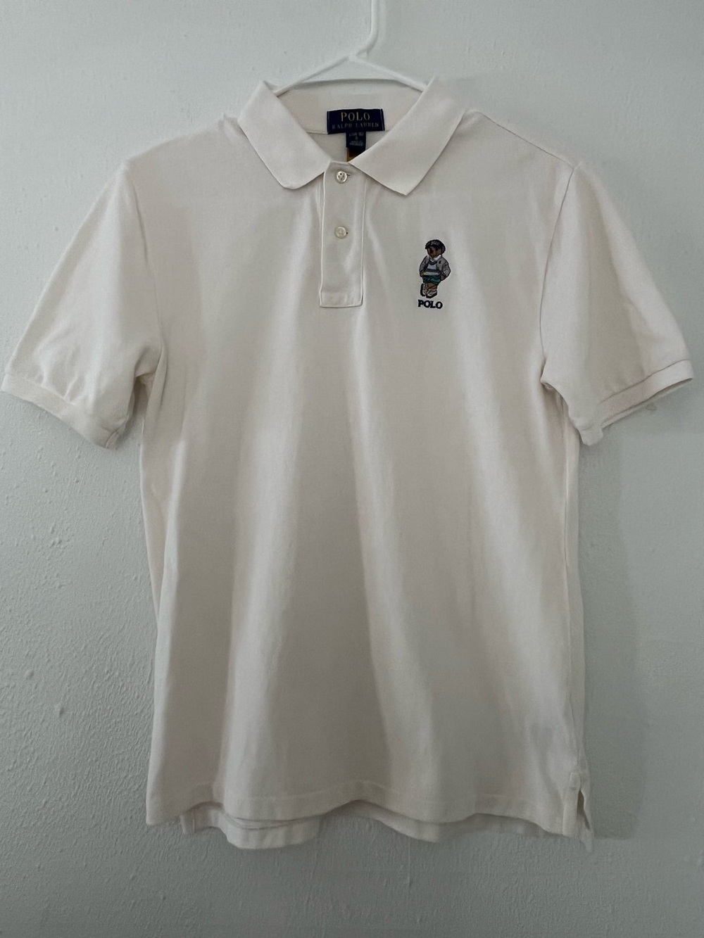 Polo by Ralph Lauren White Polo Shirt with Bear Patch